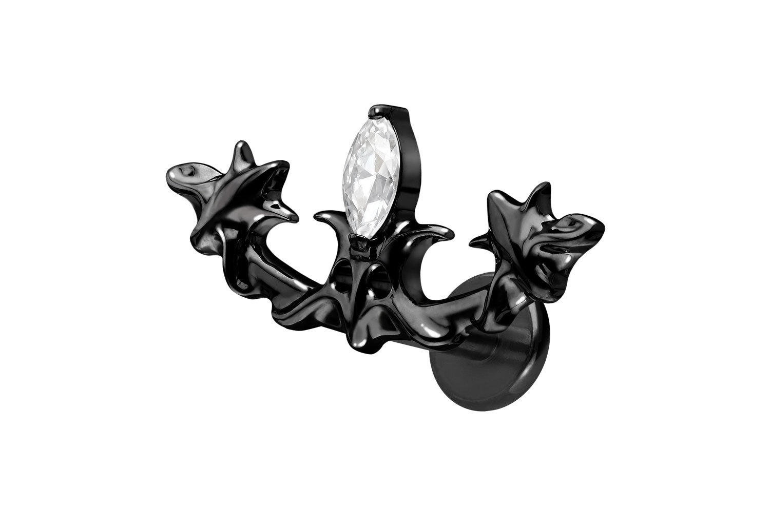 Titan Labret Piercing mit Innengewinde GOTISCHES DESIGN